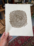 Home- A nest print by Lou Tonkin