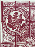 Berry-red Wren organic t-towel