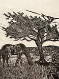 Wild Pony- Study 1. A limited edition Lino cut print by Lou Tonkin