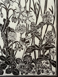 For the Bees, a limited edition lino cut print by Lou Tonkin
