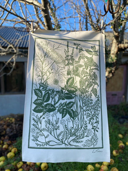 ‘Tea Garden’ organic cotton tea towel