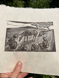 Wild pony- the imagining. A limited edition lino cut print by Lou Tonkin