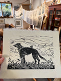 Feathers, a limited edition Lino cut print by Lou Tonkin