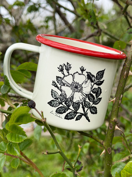 Wild Rose enamel mug