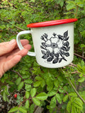 Wild Rose enamel mug