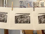 Wild pony- the imagining. A limited edition lino cut print by Lou Tonkin