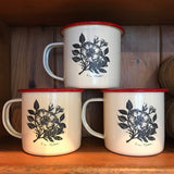 Wild Rose enamel mug