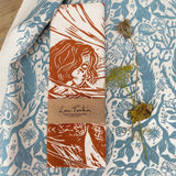 Grounded, organic cotton tea towel by Lou Tonkin