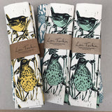 Hedgerow tea towel green