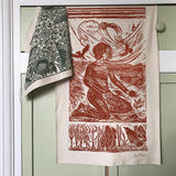 Grounded, organic cotton tea towel by Lou Tonkin