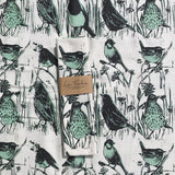 Hedgerow tea towel green